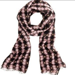 J. Crew Shadow Diamond Pink and Brown Scarf